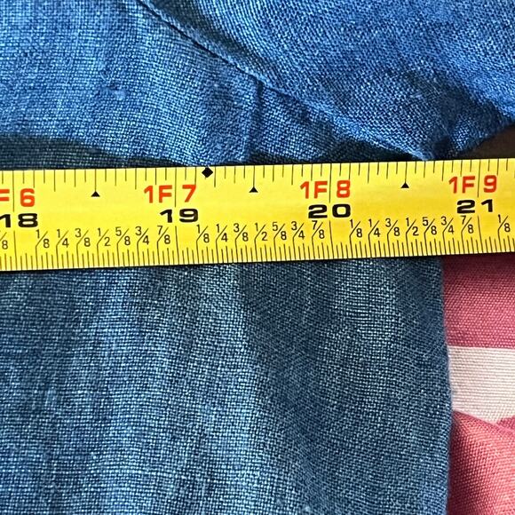 Purejill Women's Indigo Linen Open Front Blazer Jacket with Patch Pockets Medium - Picture 7 of 8